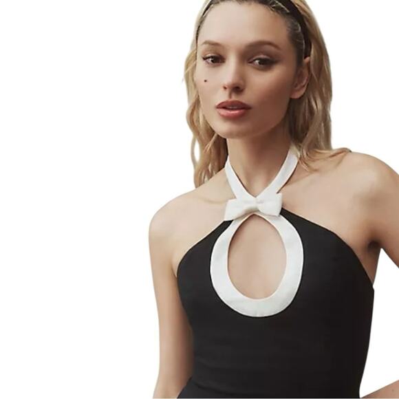 BHLDN Black Halter Cutout Midi Dress* - Picture 4 of 6